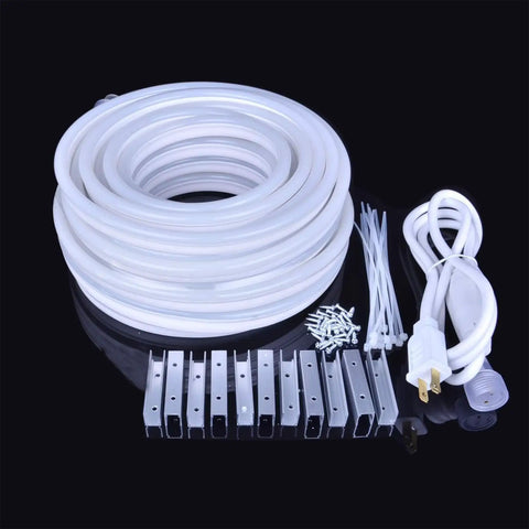 20 Ft LED Neon Rope Lights 110V Daylight White 6000K Waterproof Flexible Connectable Light Strip for Indoor Outdoor Use