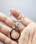 360 Degree Swivel Key Ring Connectors Set With Double Opening Clasps Zinc Alloy Spinner Clips For Lanyards Backpacks Jewelry Diy Keychain Making Accessories No Tangle Design, 0.78 in silver ring