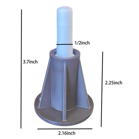 Close-up of Steel Stem Bed Frame Feet Replacement Set Of 4 With Plastic Inserts To Stop Sliding And Replace Wheels