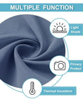 Room Darkening French Door Curtain Panel For Privacy And Heat Control, Stone Blue 26x80 Inches, fabric close-up with features