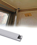 Durable Stainless Steel Cable Trunking Kit for Hidden Cables Wide 10 to 50mm 50 to 180cm Long mounted in corner to conceal wires.