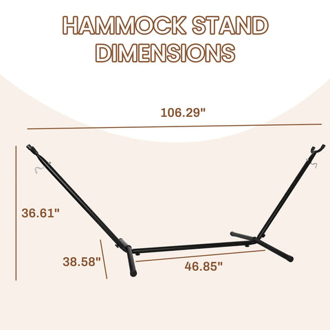 Heavy Duty Adjustable Steel Hammock Stand For 9 Foot Hammocks Built Tough Weather Resistant 450 Pound Capacity Easy To Assemble