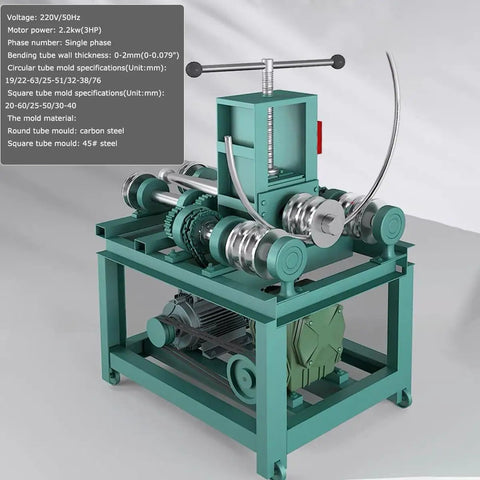 Techtongda Electric Pipe Tube Bender Roller For Round And Square Metal Pipes Arc Bender with 2.2KW motor for bending metal tubes