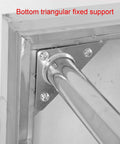 Detail of reinforced leg support for Heavy Duty 304 Stainless Steel Work Table With Adjustable Height, Removable Top.