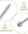 Heavy Duty TV Mounting Hardware Kit With 10 Sets Of Drywall Anchors, Screws And Bolts For Secure Wall Mounting, Easy No Fuss Installation, Sleek Steel And Plastic Build, Rock Solid Support For Flat Screen TV, steel screw close-up