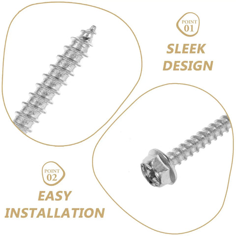 Heavy Duty TV Mounting Hardware Kit With 10 Sets Of Drywall Anchors, Screws And Bolts For Secure Wall Mounting, Easy No Fuss Installation, Sleek Steel And Plastic Build, Rock Solid Support For Flat Screen TV, steel screw close-up
