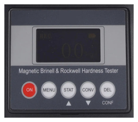 Control panel of Portable Digital Hardness Tester With Magnetic Brinell Durometer Meter for quick metal testing.