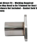 Need To Fix That Rattle This Universal Semi Direct Fit Exhaust Converter Pipe 2.5 inch OD with a three bolt flange detail.