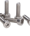 Solid Pack Of Galvanized Steel Hex Socket Head Cap Screws, 100 Assorted M4 Machine Bolts, pro level fasteners on white background.
