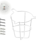 Heavy Duty Chrome Fire Sprinkler Head Guard Cage With Bulletproof Coverage And Foolproof Ceiling Installation For Flush Sidewall Or Semi Recessed Pipes Easy No Fuss Setup For One Half And Three Quarter Inch Heads Single Pack with installation screws