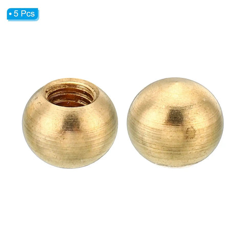 M6x1 Thread Cap Nuts Knob Set 5 Pack Slick Brass Ball Lamp Decoration Caps For Furniture And Lighting Easy Install No Tool Needed
