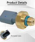 Exhaust Gas Pressure Sensor EGR For Cummins ISX ISM ISC ISL ISB ISF 2.8L 3.8L Fits 2007 2010 Dodge Ram 2500 3500 6.7L And 2011 2018 Ram 2500 3500 OE Part 4928594 Match Durable Build Easy Install, 3-pin connector