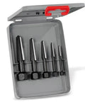 Double Edge Screw Extractor Set In Metal Case Sizes 1 To 5 Black Pro Grade For Removing Broken Screws And Bolts Non Slip Dual Edge Engagement Design Works With Standard Hex Sockets And Extensions