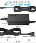 12V 5A Power Supply For LED Strip Lights CCTV Cameras Monitors External HDD 60W AC To DC Converter with 9ft Cord Length Pack Of 2