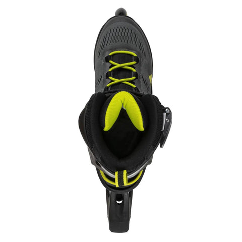 Top view of Macroblade 80 Inline Skates For Men Casual Skating And Entry Level Training With High Cuff Support in black and lime
