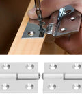 Heavy Duty Aluminum Door Hinges for Cabinets and Furniture Featuring Slick Resin Bushings High Hardness Construction for Ridiculous Durability and Zero Friction Motion in Every Swing Set of 2 installed on wooden cabinet