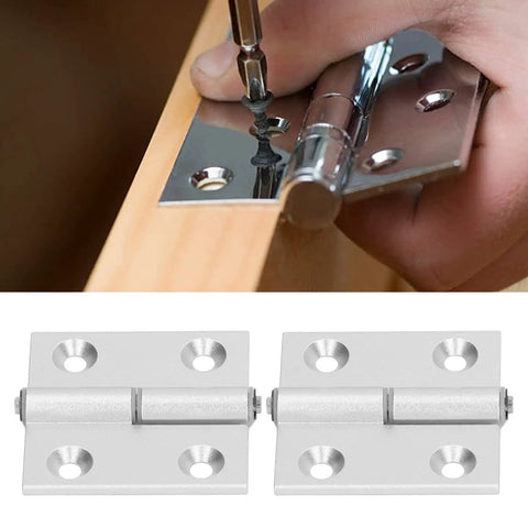 Heavy Duty Aluminum Door Hinges for Cabinets and Furniture Featuring Slick Resin Bushings High Hardness Construction for Ridiculous Durability and Zero Friction Motion in Every Swing Set of 2 installed on wooden cabinet