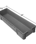Heavy Duty Plastic Storage Tote With Straight Wall Design 48 Inch By 15 Inch By 7.5 Inch Light Gray built to last