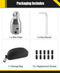 Heavy Duty Penguin Puller Sr Wire Grip Handles 3/0 To 350 Mcm Cables With A Massive Four Thousand Lbs Pull Force kit components including wire puller and accessories