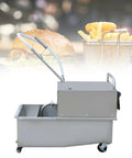 Commercial Fryer Oil Filter Machine 110V 550W Portable Cart For Restaurants Heavy Duty Edible Oil Recycling System with return line