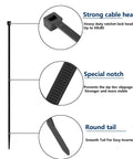 Ultra Tough 2000 Pack Zip Ties Assorted Sizes 4 6 8 10 12 Inch Self Locking Nylon Cable Ties Outdoor UV Resistant with strong cable head