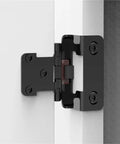 Black self closing cabinet hinge set, soft close overlay flush hinges, 2 pack door hardware for kitchen cabinets, easy install view