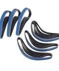 10 Pack P80 Sanding Belts 13Mm X 457Mm Heavy Duty Zirconium Abrasive laid out, showing flexibility for air finger sander use.