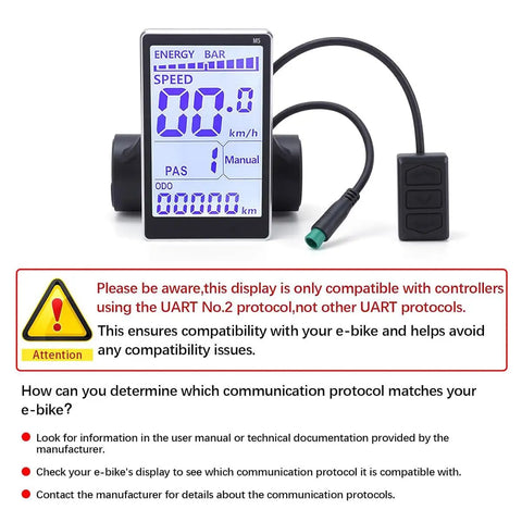 M5 LCD E Bike Display 5 Pin 24V 36V 48V 60V For 31.8Mm And 22.2Mm Ebike Panels, Rugged ABS Bike Computer Meter, E Scooter Screen, Ride Ready Durable E Bike Dashboard Gauge For Power, Speed And Battery