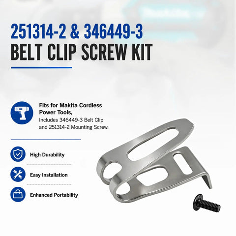 Belt Hooks Kit 9 Pack Replacement Parts For Makita Pro Grade Heavy Duty 324705-1 346034-2 346317-0 with belt clip and screw