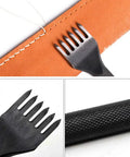 4 Piece Leather Stitching Punch Set With 1 2 4 6 Prongs, Hole Punch Tools For Leather Crafting, metal punches on leather