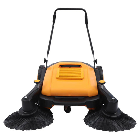 Heavy Duty Walk Behind Commercial Sweeper 41 Inches Wide Hand Push Floor Cleaner 14 Gallon Bin For Sidewalks Parking Lots Industrial Hard Surfaces Fast Easy Daily Cleanup Great For Biz Owners Who Want A Spotless Space Without The Hassle Of Traditional