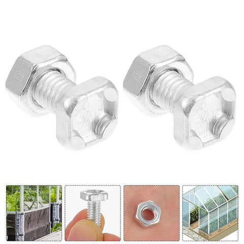 Aluminum Greenhouse Square Head Bolts And Nuts Kit 100 Sets Heavy Duty Rustproof Fasteners For Aluminum Frame Greenhouses Garden Repair And Supplies Today