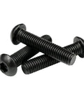 M4 X 12MM Button Head Hex Socket Cap Screws 50 Pack With Hex Key, Black Oxide 304 Stainless Steel Fasteners stacked on a white background.