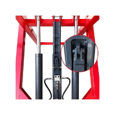 Detailed view of Professional Grade Portable 6000 Pound Hydraulic Scissor Lift With Quick 48 Inch Rise lifting mechanism.