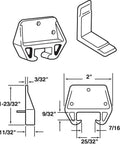 Smooth Operator Drawer Track Guide Kit With Side Saddles For Rolled Edge Metal Tracks 7/16 Inch detailed diagram with dimensions.