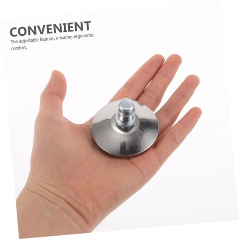 Heavy Duty Adjustable Chair Leveler Pads Set Of Five Swivel Roller Bases in hand, showcasing chrome material and ergonomic design.