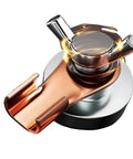 Close-up of Heavy Duty Magnetic Welding Ground Clamp With Safety Current Feature Secure Clip, showcasing copper and metal materials.