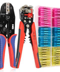 All In One Heat Shrink Connector Kit With Crimping Tool And Stripper, 180 Pcs Marine Grade Tinned Copper Butt Connectors visible