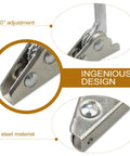 Close-up of 2 Pack Adjustable Folding Furniture Hinges For Outdoor Chairs And Sofas, Go-To 5-Position Ratchet Joint, steel material.