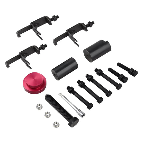 DPS6 Double Clutch Transmission Installer And Remover Tool For Bolt On Fitment, black steel kit with bolts and adapters