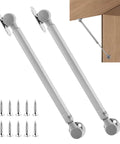 Two Pack Soft Close Lid Supports Hinges For Storage Chests And Lift Top Benches, 150N Adjustable Lid Stay Hardware, shown with screws