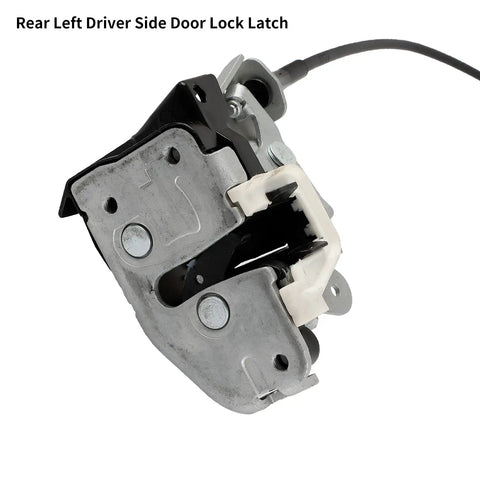 Rear Left Driver Side Door Lock Actuator Latch Assembly With Cable For 2004 To 2008 Ford F150 Extended Cab Pickup Truck, detailed view.