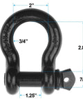 Three Quarter Inch D Ring Shackle Two Pack Beefy Heavy Duty Tow Shackles With Twenty Eight Point Five Ton Break Strength