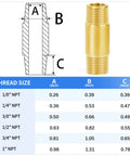 ChillWaves brass long 1/2in NPT male-to-male pipe nipple, 2in length, 2-pack