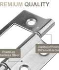 Nickel Plated Non Mortise Bifold Door Hinges 3 Inch By 1 Inch Built To Last Sturdy Two Pack For Cabinets Wood Doors Dressers Windows And More Easy Install Rust Resistant High Quality Construction, stainless steel hinge