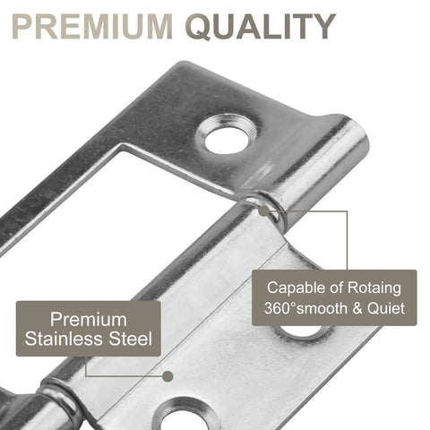 Nickel Plated Non Mortise Bifold Door Hinges 3 Inch By 1 Inch Built To Last Sturdy Two Pack For Cabinets Wood Doors Dressers Windows And More Easy Install Rust Resistant High Quality Construction, stainless steel hinge