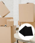Polyurethane Foam Padding Pack Cut To Size Four Pieces Black Shockproof Protection For Packaging And Storage shown with boxes