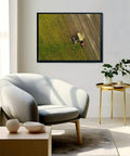 Golden Harvest Scene Canvas Wall Art 12x16 Black Framed Print Waterproof Anti Fading Farmhouse Vibe Rustic Charm in living room