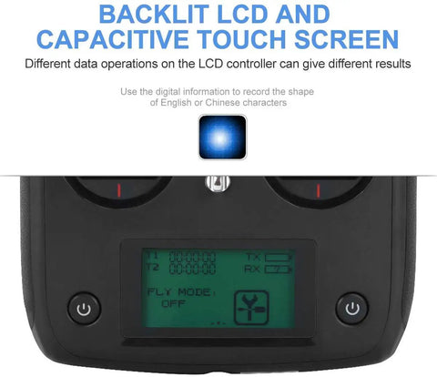 FPV RC Transmitter Beefed Up With Touch Screen And 2.4Ghz Link For Quadcopter Racing Mode 2 Includes FS-IA6B Receiver display