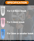 100 Piece Tire Plug Kit with Three Sizes of Tire Repair Screws and a Screwdriver, specifications show screw sizes for car repairs.